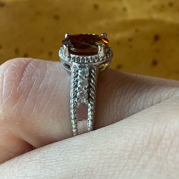 Natural Citrine Sterling Silver Ring Size 5 - Picture 3 of 9